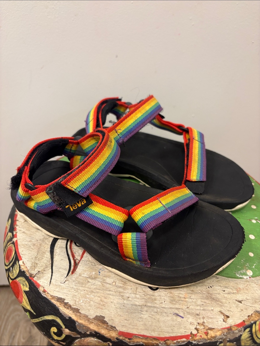 Teva Kids Rainbow Strap Sandals - Black